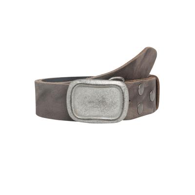 Ledergürtel RETTUNGSRING GÜRTEL, Damen, Gr. 110, grau, Rindsleder, unifarben, Gürtel Ledergürtel, Schließe in Used-Optik