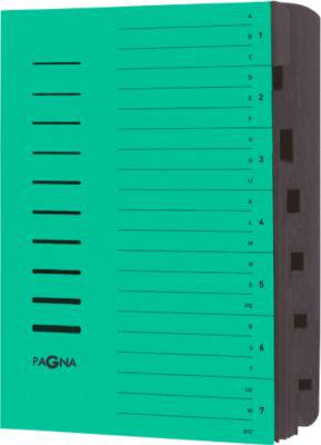PAGNA Ordnungsmappe, für DIN A4, 7 Fächer, Pressspan, einzeln, grün