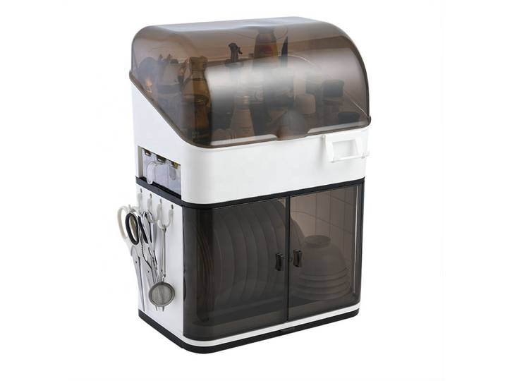 Égouttoir à vaisselle à 2 niveaux avec égouttoir, étagère de rangement pour couverts, organisateur d'ustensiles pour bols et baguettes