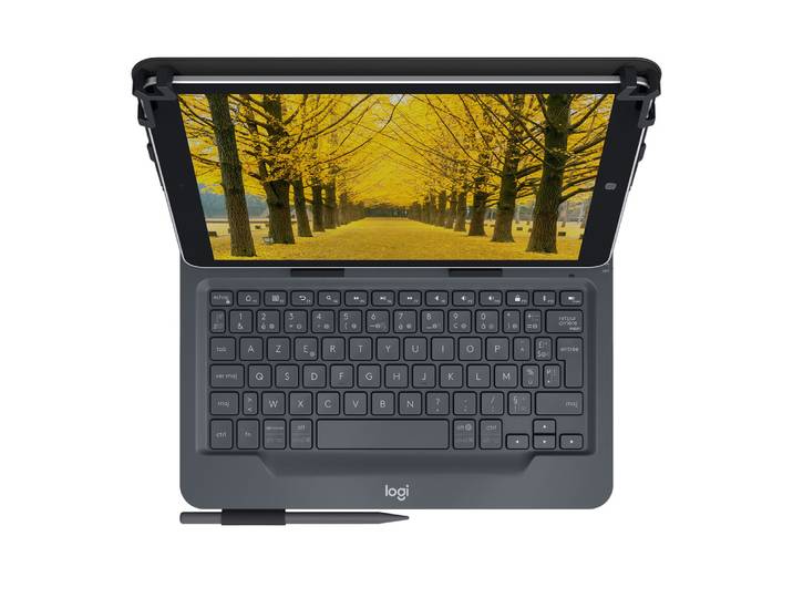 Logitech Universal Folio avec clavier intégré pour les tablettes Apple, Android et Windows 9 à 10 pouces, AZERTY, Français, Toutes marques, iPad Air 2
