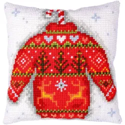 Kreuzstichkissen "Winter-Pulli"