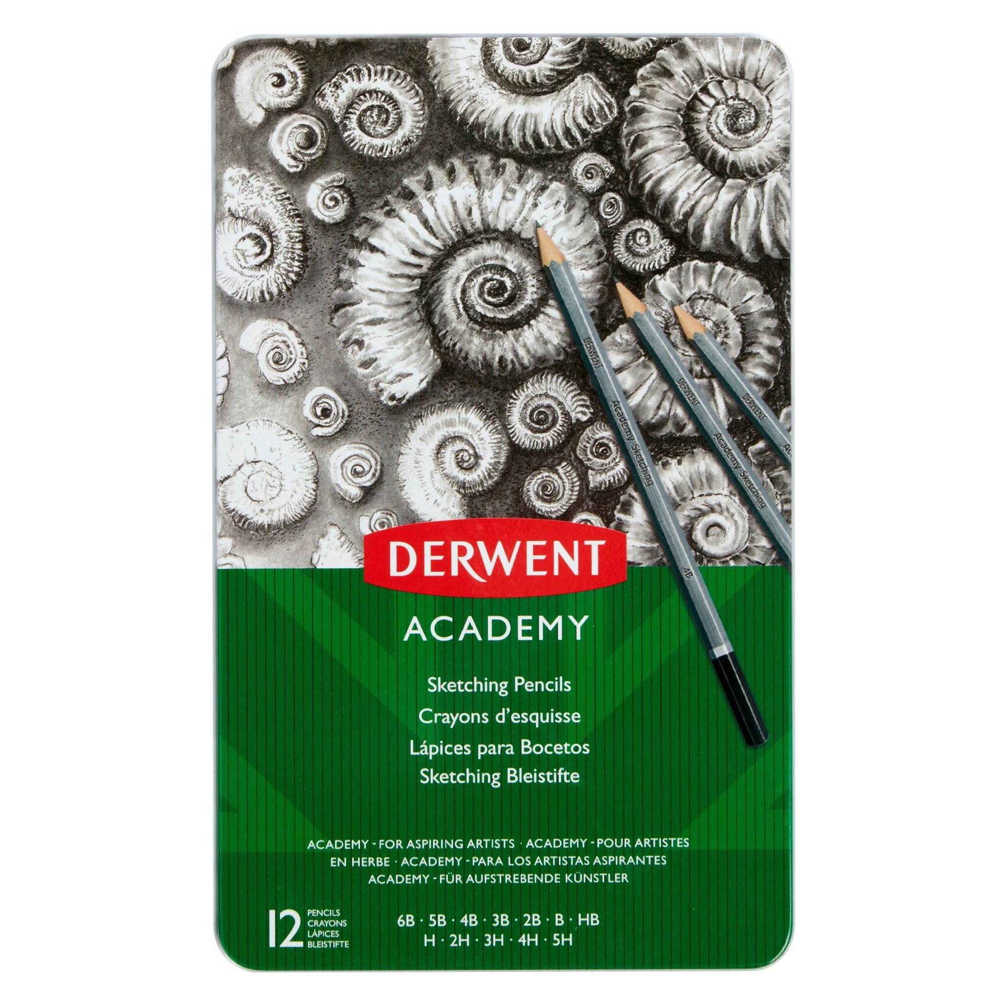 Derwent Graphitstift Sketching Grau, 12 Stück (2B, 3B, 3H, 4B, 4h, 5H, 6B, H, HB, 12x) (2301946)