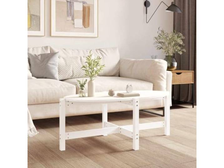 HEFZGDB Massivholz Couchtisch Kiefer Weiß 118x63x45 cm Klassischer Wohnzimmertisch mit Robuster Tischplatte und Stabiler Rahmen Konstruktion für Eleganz und Praktische Nutzung