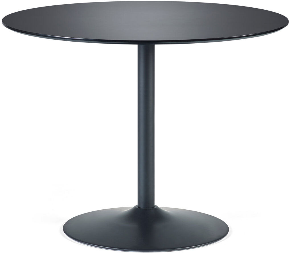 Wade Logan Hillegier Round Metal Base Dining Table Black
