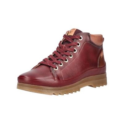 Schnürstiefelette PIKOLINOS "PIKOLINOS Stiefelette Leder", Damen, Gr. 42, rot (rotbraun), Leder, Schuhe Schnürstiefelette