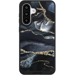 Nivocase Handyhülle für Samsung Galaxy A56 5G Hülle NIVOpure Case Schwarz Glitzer Look Marmor Trends (Samsung Galaxy A56 5G), Smartphone Hülle, Schwarz