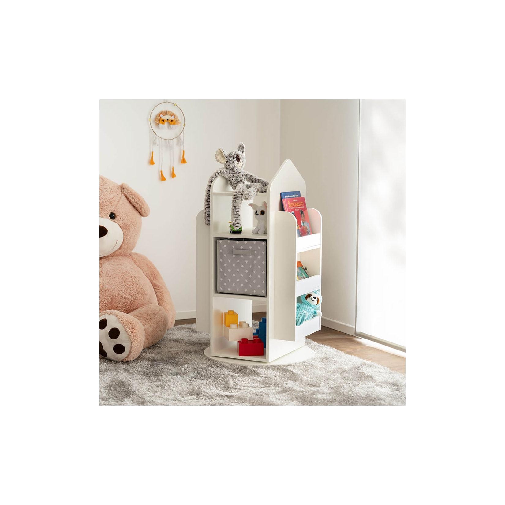 HOME DELUXE Kinderregal drehbar JUNA - 60 x 60 cm Weiß