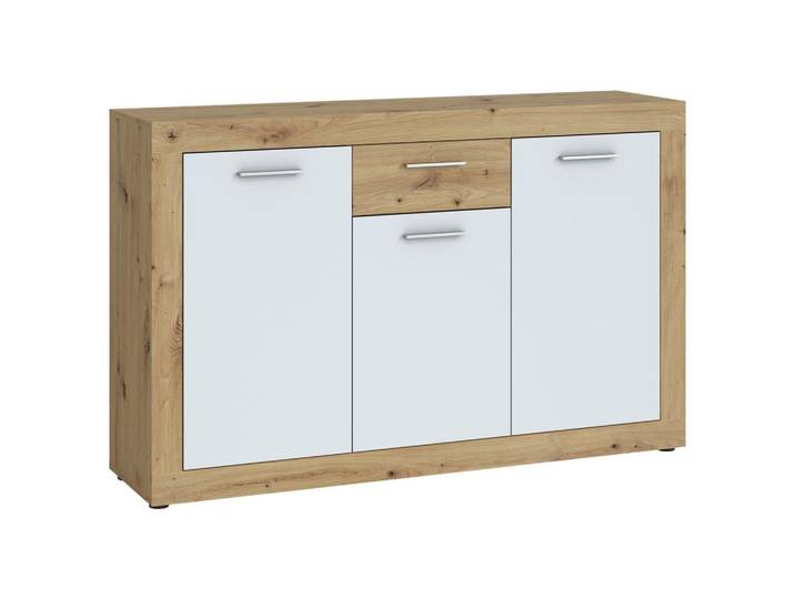 Sideboard Brilon Eiche Artisan/Weiß B: 135,2 cm