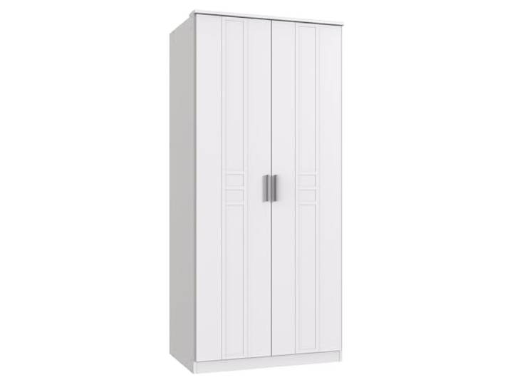 Lomadox Babyzimmer Kinderzimmer Schrank Kleiderschrank Drehtürenschrank in weiß modern