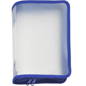 Foldersys Reißverschlusstasche 40454-40, A5, blau / transparent, aus PP