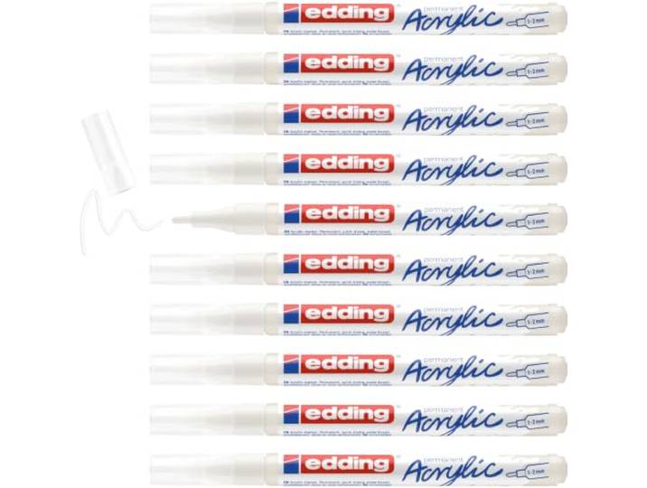Acrylmarker edding e-5300 fijn verkeerswit 10 stuks