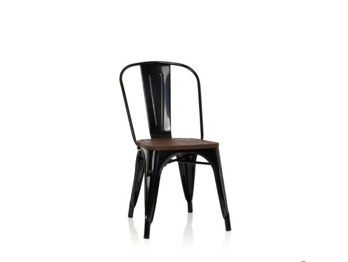Chaise de bistrot - hjh OFFICE - VANTAGGIO COMFORT W - Noir - Acier / Bois