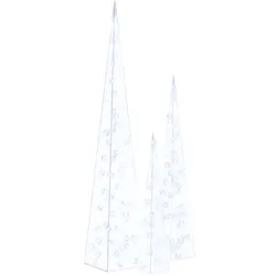 vidaXL LED-Leuchtkegel-Set Acryl Deko Blau 60/90/120cm