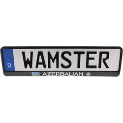 EU KFZ Kennzeichenhalter AZERBAIJAN Chrom Schriftzug Flagge Wappen 520x110mm
