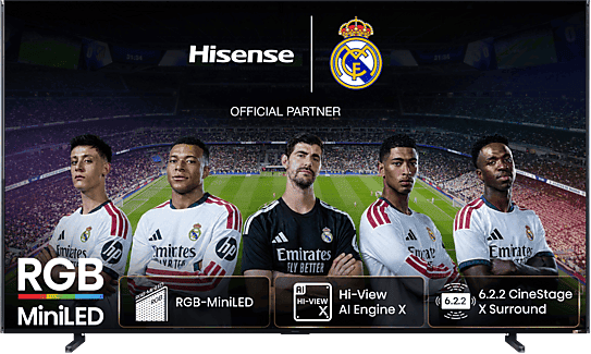 TV RGB Mini LED 116" - Hisense 116UXQ, UHD 4K, Dynamic X‑Display, Procesamiento con IA, Negro