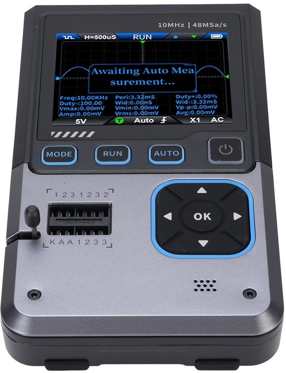 Draagbare Digitale Opslag Oscilloscope 10MHz met Functiegenerator en Componententester - Grijs