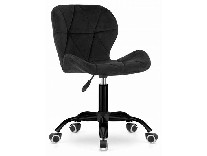 Valora NOTO Chaise pivotante en velours noir Chaise pivotante en velours noir élégant