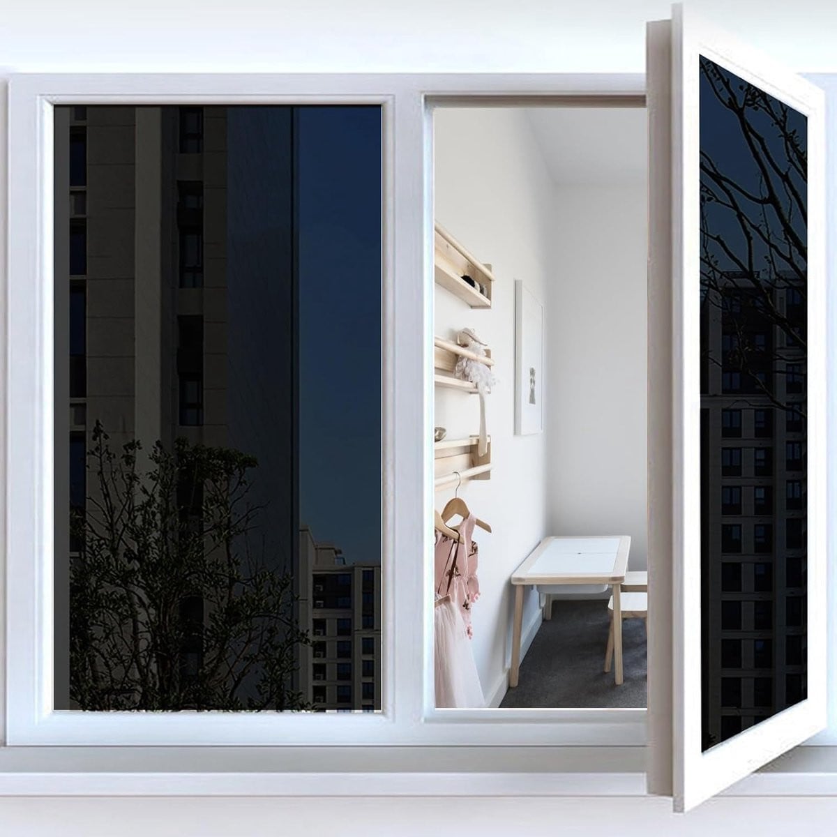 Zwarte Spiegelfolie voor Privacy en Zonwering - Breedte: 70 cm, Lengte: 450 cm