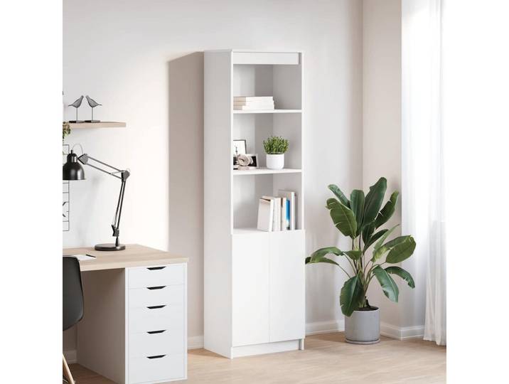 vidaXL Highboard, Highboard Weiß 50x35x180 cm Holzwerkstoff
