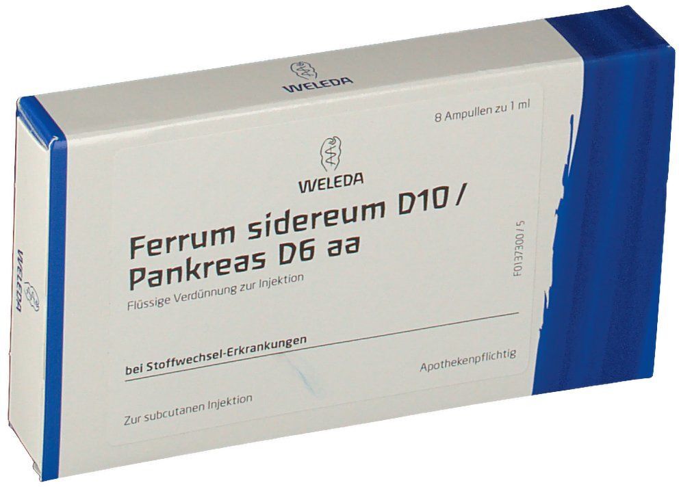 Weleda Ferrum Sidereum D 10/Pankreas 6 aa Ampullen 8x1 ml