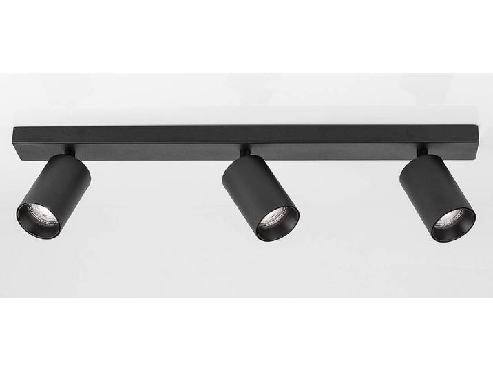 Plafonnier Tod type B 55cm Noir/Noir 3 Câble ABS, douille ABS, baldaquin aluminium, boîtier luminaire aluminium Ampoule électrique/LED/Smart