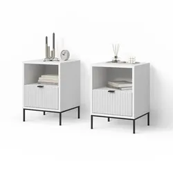 NACHTTISCH Aterno Weiß 2er Set