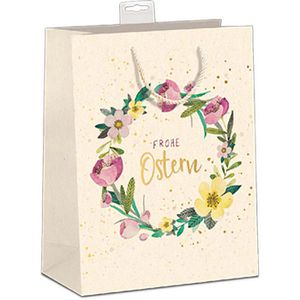 Böttcher-AG Geschenktüte 75132401M, Osterkranz, Geschenktasche aus Zuckerrohrpapier, 18 x 23 cm