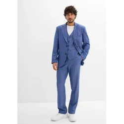 bonprix Anzug mit Weste in Regular Fit (3-tlg.Set), blau, Gr.58, Modischer 3teiliger Anzug bestehend aus Sakko, Hose und Weste