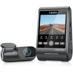 Viofo A229 Plus 2CH (Eingebautes Display, Eingebautes Mikrofon, GPS-Empfänger, Sprachsteuerung, 2K), Dashcam, Schwarz