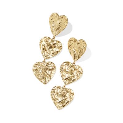Paar Ohrhänger ADELIA´S "Ohrringe Ohrhänger mit mehreren Herzanhängern aus Edelstahl", Damen, Gr. Damen, Edelstahl, gold (goldfarben), Ohrringe, Modeschmuck mit mehreren Herzanhängern, modisch