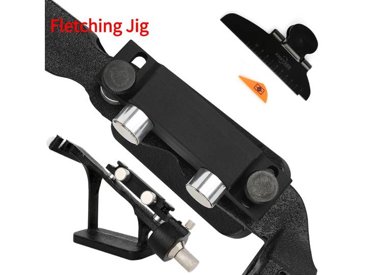 Tir à l'arc flèche Fletching gabarit réglable métal flèche plume outil de bricolage adhésif droit Fletches tir à l'arc accessoires de tir