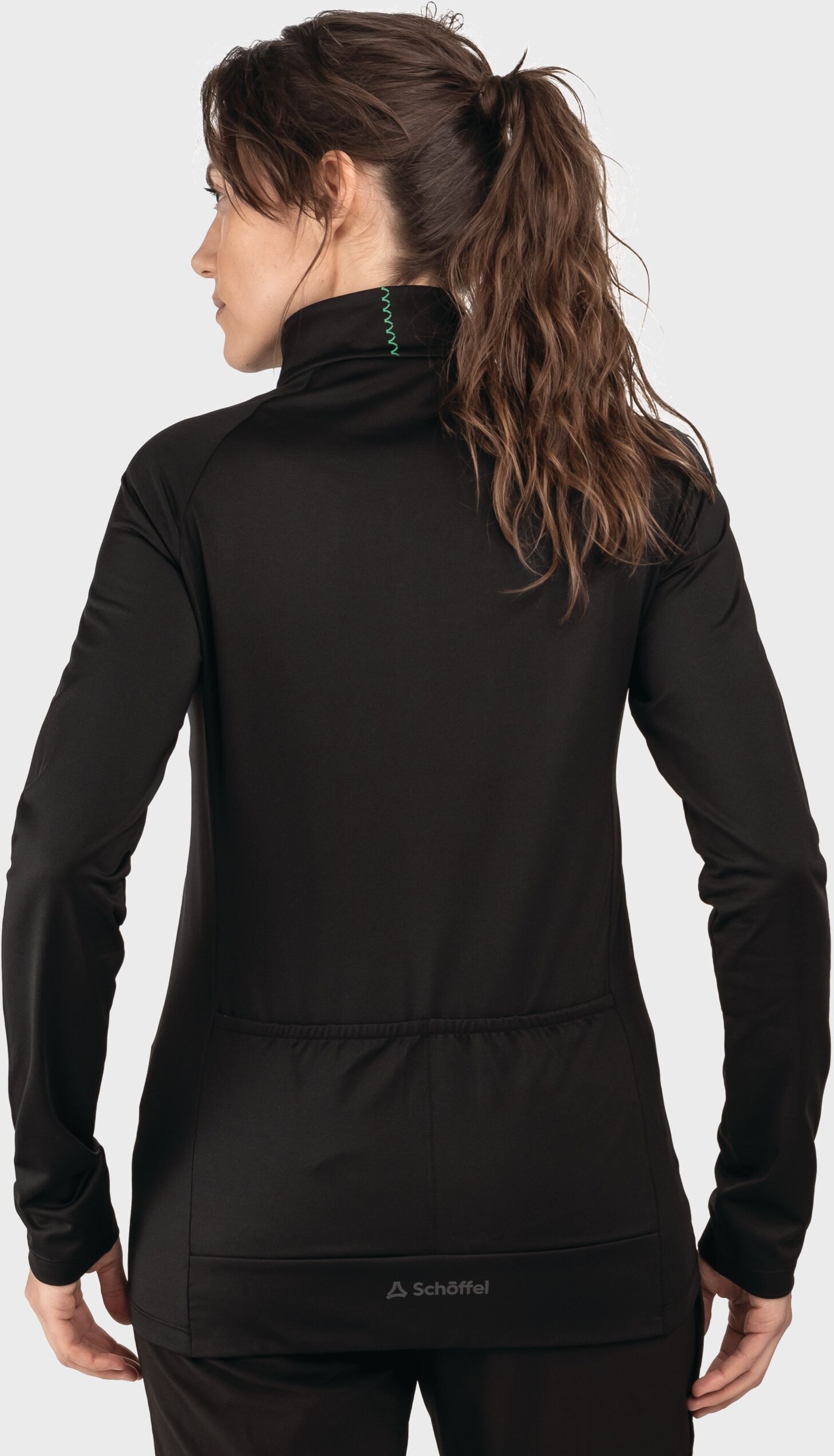 Strickpullover SCHÖFFEL "Longsleeve Style Kubena WMS", Damen, Gr. 44, schwarz (9990, schwarz), Oberstoff: 89% Polyester, 11% Elasthan, Rundhals, Pullover Strickpullover 9990, schwarz 44