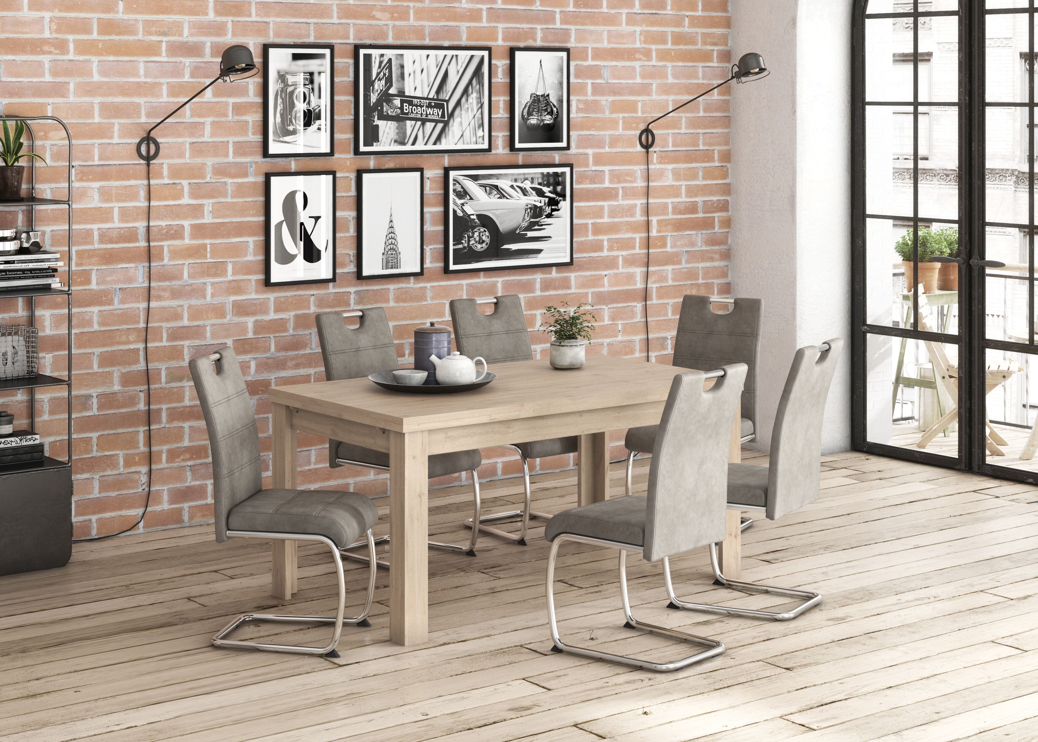 Mäusbacher "Monti" OTTO-Choices, BESTSELLER, Tisch, Küchentisch, Auszugstisch ausziehbar auf 280 cm eichefarben sägerau B/H/T: 160cm x 78cm x 90cm, Auszugsplatte