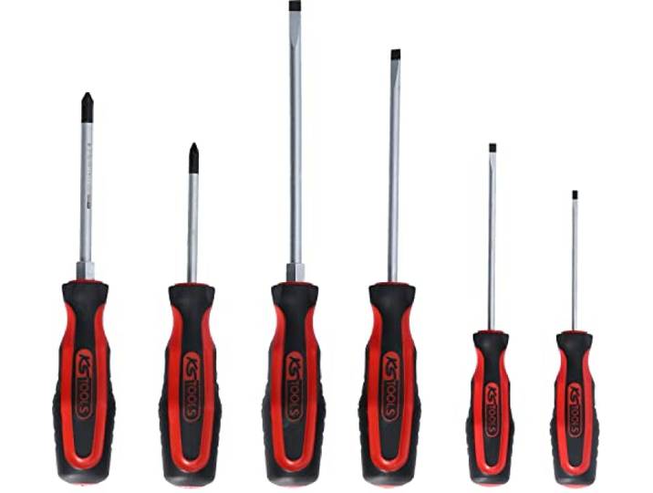 KS Tools 159.0020 Boite de tournevis Ergotorque plus 6 pièces Jeu de tournevis ERGOTORQUEplus\, 6 pcs.\, Fente+PZ\, précision de serrage\, chrome vanadium