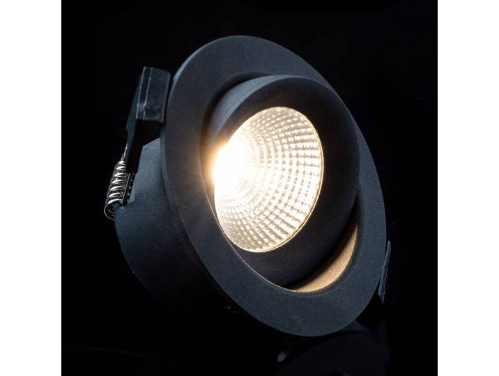 The Light Group SLC One 360° LED-Einbauleuchte schwarz 2.700K 360°, dimmbar, schwarz, für Wohn- / Esszimmer, Aluminium, Modern, Downlights