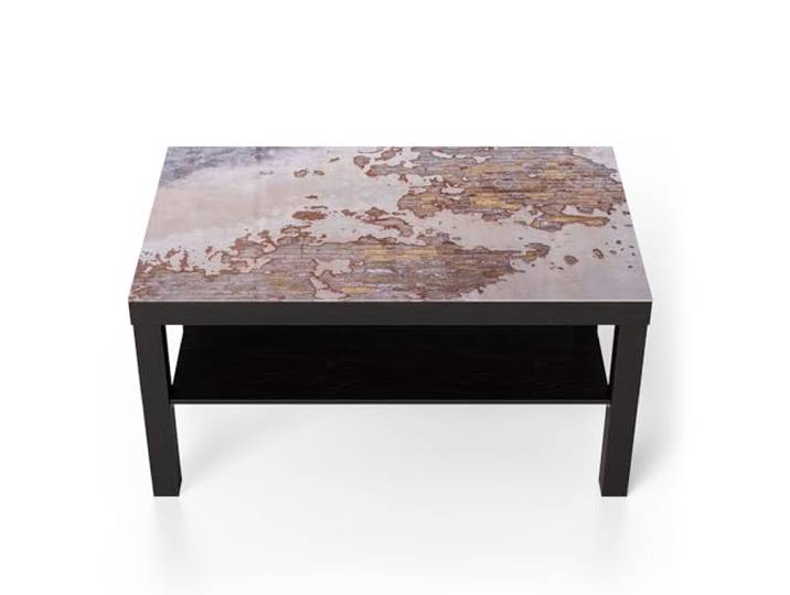 DEQORI Glastisch schwarz groß 90x50 cm Motiv Verwitterte Schönheit ausgefallener Beistelltisch aus Glas Hochglanz Couchtisch fürs Wohnzimmer moderner Couch Tisch mit Design