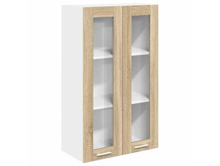 IBUQDDV Hängeschrank Sonoma-Eiche 60 x 31 x 100 cm Holzwerkstoff Wandmontage, Küchenutensilien, Geschirr, schneller Zugang, feuchtes Tuch, klares Design, rechteckige Form