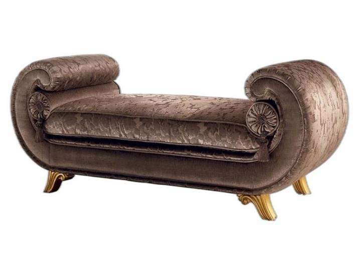 Xlmoebel Sitzbank Arredoclassic Couch in Braun aus Stoff im traditionellen Design (Chaiselongue), Hergestellt in Europa