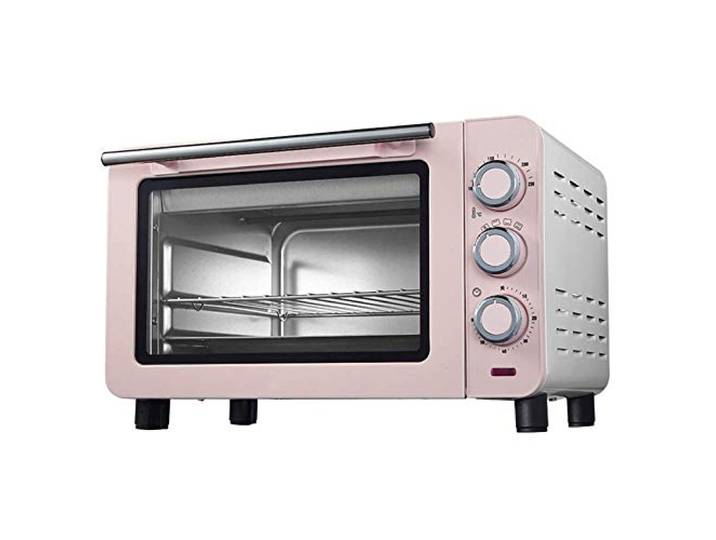 QERTYHJK Automatischer Mini-Backofen elektrisch mit 60-Minuten-Timer, inklusive Backblech und Verbrühschutzhandschuhen, 1200 W Kochleistung, 15 l Fassungsvermögen