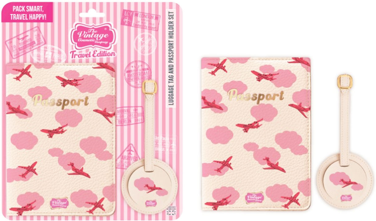 THE VINTAGE COSMETIC Passport & Carry On Holder Set