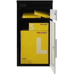 SafePost, Briefkasten, 65 TIAMAT Paketkasten schw/weiss + 2 Schl.