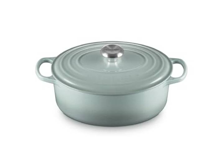 Le Creuset Signature Ovaler Bräter aus Gusseisen, 29 cm, 4,7 Liter, Sea Salt