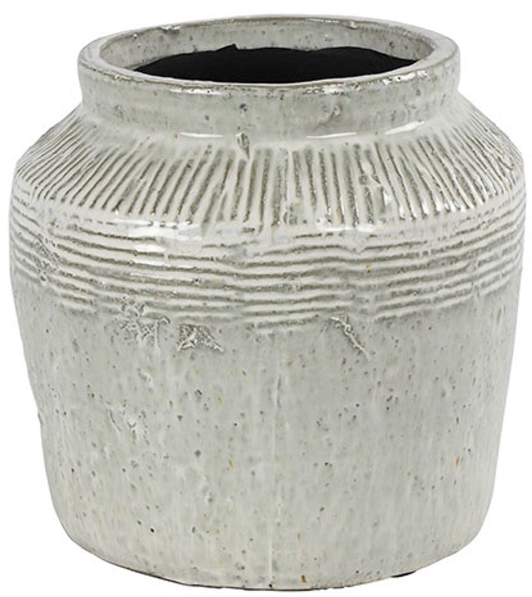 Countryfield Vaas Gayle aardewerk witgroen B22 x D22 x H21,5 cm