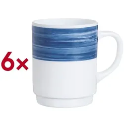 Arcoroc Becher Brush Bockbecher 25cl - 6 Stück 250 ml 6 Stück blau, 6.8x9 cm