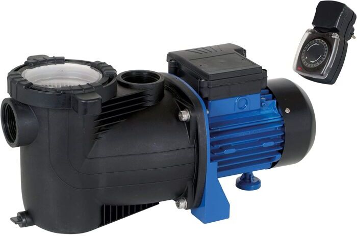T.I.P. Poolpumpe - Filter-/Umwälzpumpe mit Vorfilter und Timer, 40 m³ Becken,  13.000 l/h, selbstansaugend, SPP 600 FT 30444
