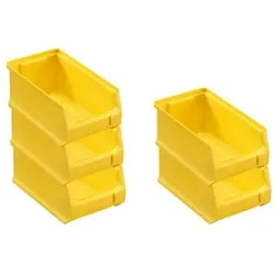 PROREGAL 5x Gelbe Sichtlagerbox 2.0 | HxBxT 7,5x10x17,5cm | 0,8 Liter | Sichtlagerbehälter, Sichtlagerkasten, Sichtlagerkastensortiment