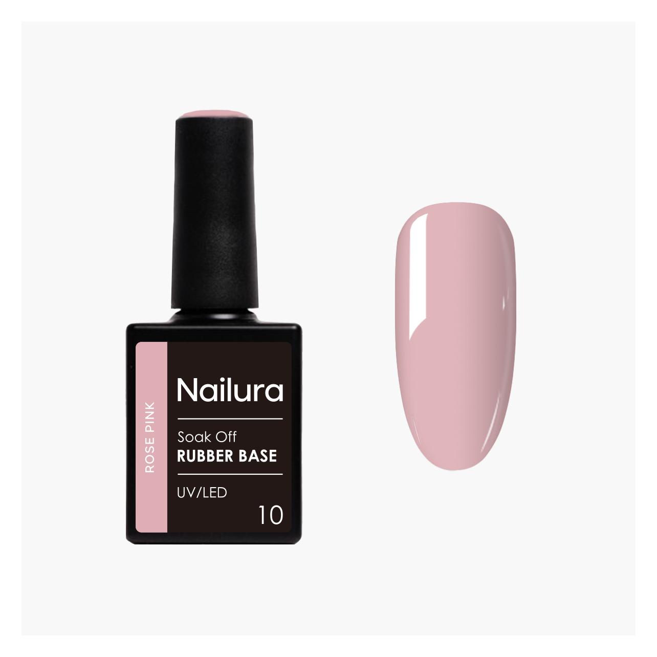 Nailura - Rubber Base 10 - Rose Pink - 10 ml (Rose Pink, Base Coat) (70407)
