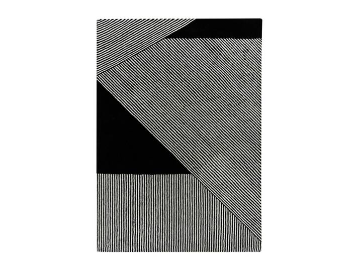NJRD Tapis en laine Stripes noir 170x240 cm