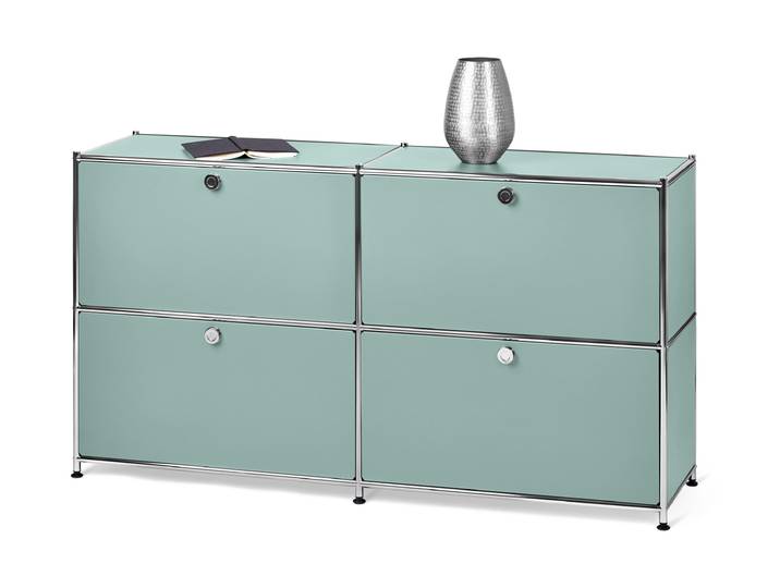 Tchibo - Sideboard Metall »Cn3« mit 4 Klappenfächern - 152x40x82,5cm - chrom -