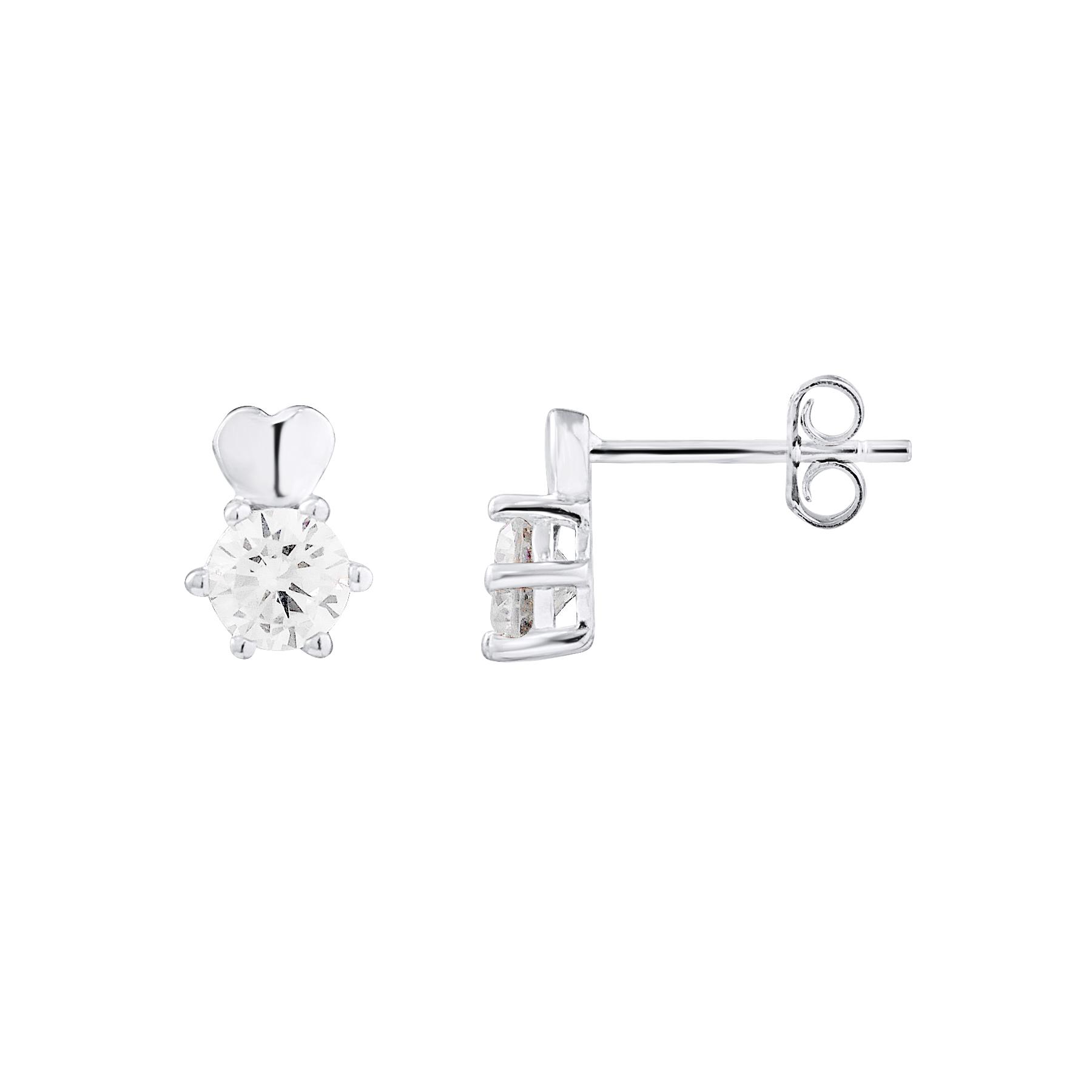 Solitaire oorbellen harten, zirkoniumoxide en 925 zilver - fiaden